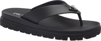Prada Lug Sole Flip Flop in Nero at Nordstrom, Size 11