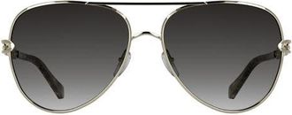 Kendra Scott Korinne 61mm Gradient Aviator Sunglasses in Light Gold at Nordstrom