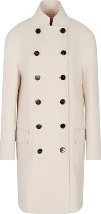 Giorgio Armani double-breasted coat - women - Cashmere - 38 - Neutrals