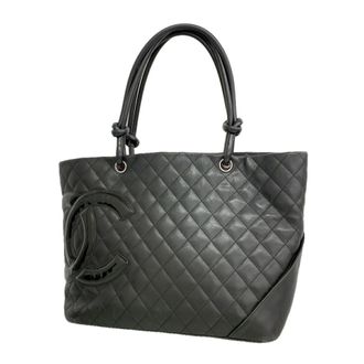 Chanel Black Leather Tote Bag (Pre-Owned)