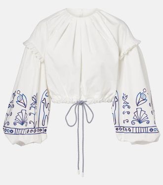 Alemais Alémais x LRNCE - Top cropped Leela in cotone con stampa