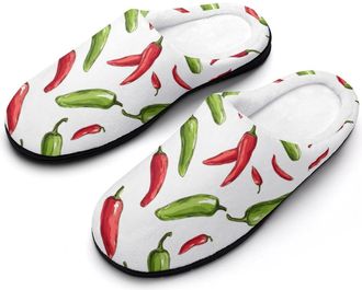 Generic Hot Pepper Print Mens Slippers Comfortable And Non-slip Cotton Slipper Shoe for House