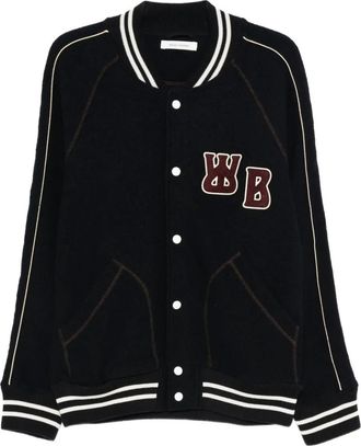 Wales Bonner Cappotto con ricamo - Blu