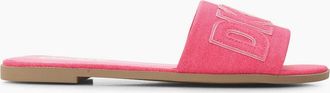 DKNY Womens Willow Flat Sliders - Pink - Size: 4.5