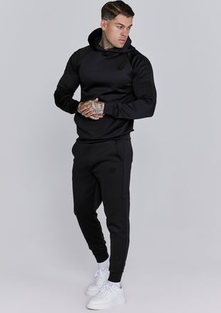Siksilk Conjunto de sudadera con capucha y joggers negro para hombre SikSilk XL