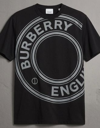 Burberry Mens Burberry Graphic Print T Shirt Black - Size: 36