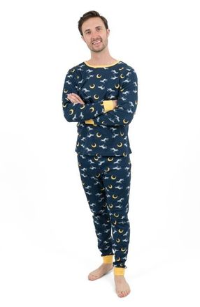 Leveret Mens Cotton Printed Matching Family Pajamas in Wolf at Nordstrom, Size Xx-Large