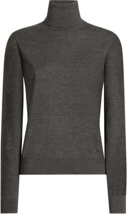 Dolce & Gabbana Cashmere Turtleneck Pullover - Dames - Cashmere truien - Grijs - M - Leer - Truien & Vesten