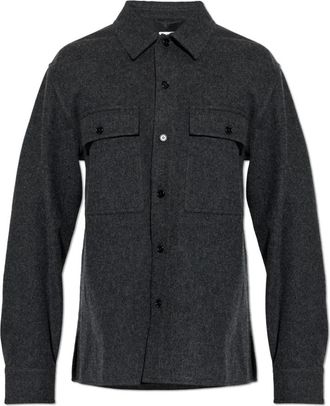 Jil Sander Wol T-shirt met zakken - Heren - Casual Overhemden - Grijs - L - Wol - Overhemden