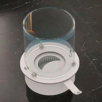 Dmora Quemador Dscalabrell, Hornillo, Elemento Calefactor, Incinerador, Made In Italy, 30x30 H36 Cm, Gris Y Transparente - Dmora