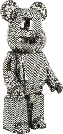 Richmond Interiors Design Dekorationsobjekt Bear Silver aus Mosaic-Glas, 70 x 32.5 cm