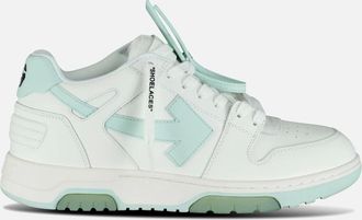 Off-white Mens Off-White Out Of Office Low Top Trainers White & Mint - Size: 10