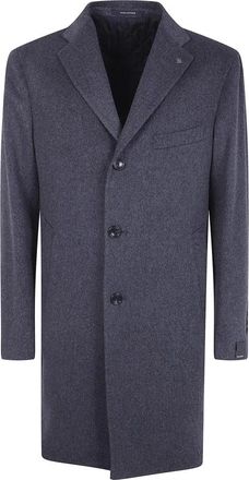 Tagliatore Enkelrijige Overjas - Heren - Mantel - Grijs - 2XL - Wol - Jassen