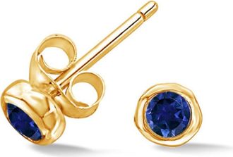 Dower & Hall 3mm Blue Sapphire Dewdrop Studs in Yellow Gold Vermeil at Nordstrom