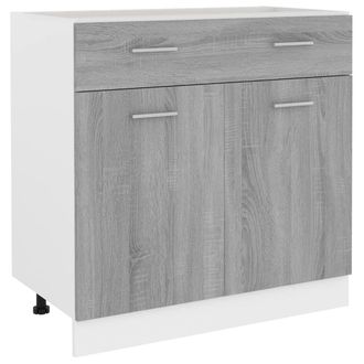 Berkfield Home Drawer Bottom Cabinet Grey Sonoma 80x46x81.5 cm Engineered Wood