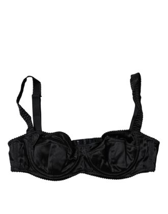 Dolce & Gabbana Black Silk Stretch Balconette Brassiere Womens Underwear