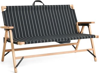HAY Outdoor Market Klappsofa, schwarz mit beigen Streifen