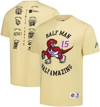 Mitchell & Ness Mens Mitchell & Ness Vince Carter Cream Toronto Raptors Premium T-Shirt at Nordstrom, Size Xx-Large