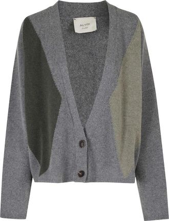 Alysi Chique Vest met Ruitpatroon - Dames - Vesten - Grijs - S - Truien & Vesten