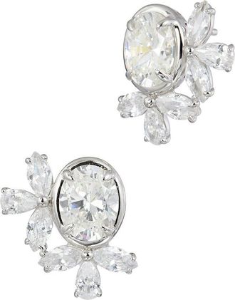 Savvy Cie Jewels Silver Cz Stud Earrings