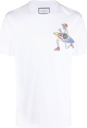 Philipp Plein Hawaii graphic-print cotton T-shirt - men - Spandex/Elastane/Cotton - XXXXL - White
