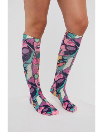 OOSC Comic Book Candy - Calzini da sci e snowboard multicolore-Rosa