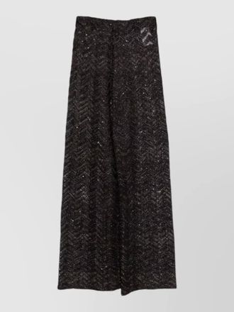 Missoni high rise wide leg metallic sheer trousers