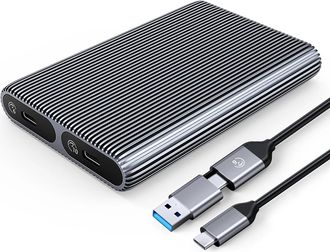 OEM Bah&iacute;a Doble Para Discos Orico Am2c3-2sn Para Dos Unidades M.2 Sata+nvme Usb-c 3.2 De 6 Gb/s/10 Gb/s - Gris