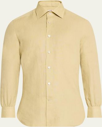 Kiton Mens Linen Sport Shirt