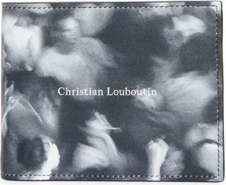 Christian Louboutin Canopy Moises Print Leather Bifold Wallet in Black White at Nordstrom