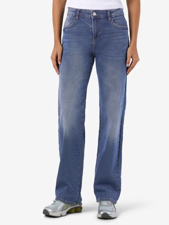 Noisy May Weite Jeans NOISY MAY NMYOLANDA NW WIDE JEANS AZ308MB FWD NOOS, Damen, Gr. 25, L&auml;nge 30, blau (medium blau denim), Denim/Jeans, Obermaterial: 99% Baum