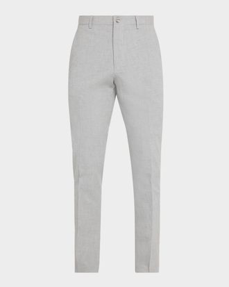 Bugatchi Men & apos;s Sharkskin Cotton Slim Flat-Front Chino Pants