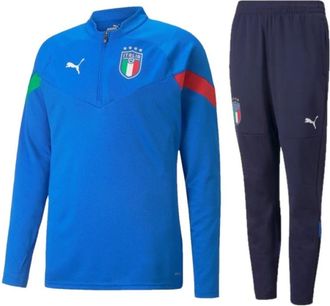Puma Itali&euml; 1/4 Zip Player Trainingspak - Heren - Trainingspakken - Blauw - XL - Fitness