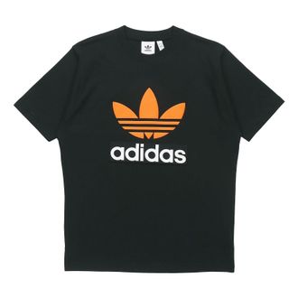 adidas originals Logo Round Neck Short Sleeve Tee For Men Black H09347