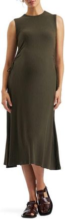 Ripe Carol Rib A-line Dress in Khaki at Nordstrom, Size X-Small
