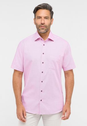 Eterna Kurzarmhemd ETERNA MODERN FIT, Herren, Gr. 48, Normalgr&ouml;ssen, pink, Twill, 100% Baumwolle, tailliert, Hemden Kurzarmhemd, NON IRON (b&uuml;gelfrei)