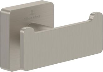 Villeroy & Boch Villeroy&boch - Ventajas Del Producto: Dise&ntilde;o Refinado: Villeroy & Toallero Doble Boch Elements - Llamativo N&iacute;quel Cepillado Destaca Por Su Dise&ntilde;o Con