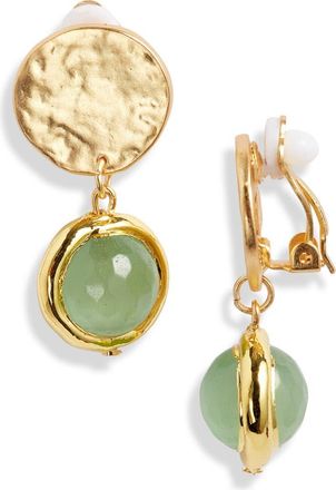 Karine Sultan Crystal Clip-On Drop Earrings in Gold at Nordstrom