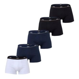 HUGO BOSS Effen boxershorts voor heren (set van 5) (Wit)