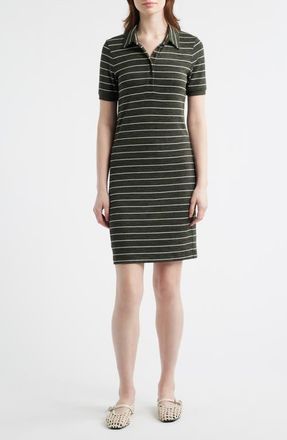 Rag & Bone The Knit Stripe Polo Dress in Army at Nordstrom, Size Xx-Small