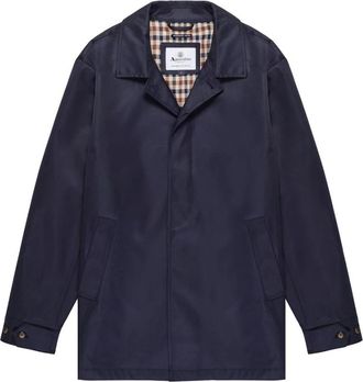 Aquascutum Caban Trench - Heren - Zomerjassen - Blauw - 2XL - Katoen - Jassen