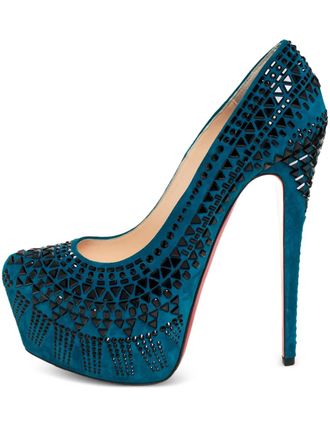 Christian Louboutin 155 mm leren pumps - Blauw