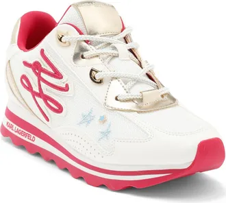 Karl Lagerfeld Masrina Sneaker in Bright White/Hot Pink at Nordstrom Rack, Size 6.5