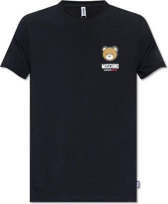 Moschino T-shirt met logo - Heren - T-shirts - Zwart - XS - Katoen - Tops