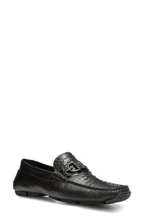 Donald J Pliner Dacio II Snakeskin Embossed Driving Loafer in Black at Nordstrom Rack, Size 8.5