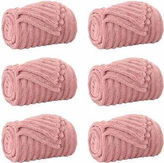 vidaXL Mantitas De Sof&aacute; 6 Uds. Rosa 150 X 130 Cm 2,85 Kg Lana Vidaxl
