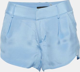 Alice & Olivia Alice + Olivia Base Blue Silk Shorts