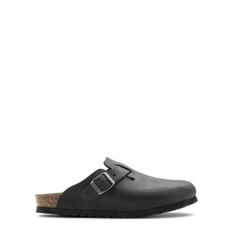 Birkenstock Boston Oiled Leather Klompen - Dames - Slip ons - Zwart - 35 EU - Leer - Schoenen