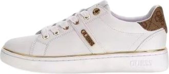 Guess Britz 4G Logo Sneaker - Dames - Sneakers - Wit - 36 EU - Katoen - Schoenen