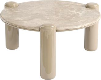 Vente-Unique Mesa de centro de m&aacute;rmol y MDF - Beige - NARODI